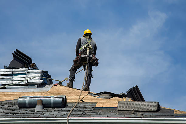 Professional Gutter Installation technician working in Chatham, IL